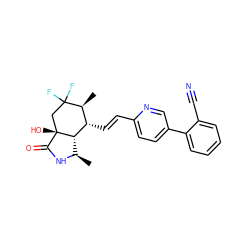 C[C@H]1[C@H](/C=C/c2ccc(-c3ccccc3C#N)cn2)[C@@H]2[C@@H](C)NC(=O)[C@]2(O)CC1(F)F ZINC000204922853