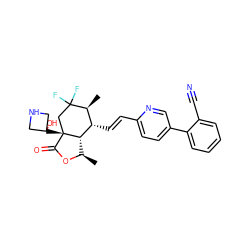 C[C@H]1[C@H](/C=C/c2ccc(-c3ccccc3C#N)cn2)[C@@H]2[C@@H](C)OC(=O)[C@]2(C2(O)CNC2)CC1(F)F ZINC000204926624