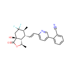 C[C@H]1[C@H](/C=C/c2ccc(-c3ccccc3C#N)cn2)[C@@H]2[C@@H](C)OC(=O)[C@]2(O)CC1(F)F ZINC001772585283