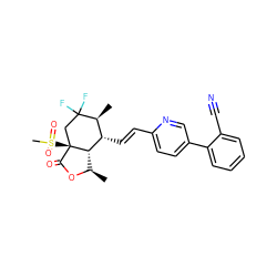 C[C@H]1[C@H](/C=C/c2ccc(-c3ccccc3C#N)cn2)[C@@H]2[C@@H](C)OC(=O)[C@]2(S(C)(=O)=O)CC1(F)F ZINC000204933506