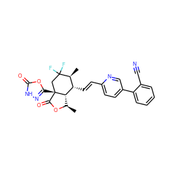 C[C@H]1[C@H](/C=C/c2ccc(-c3ccccc3C#N)cn2)[C@@H]2[C@@H](C)OC(=O)[C@]2(c2n[nH]c(=O)o2)CC1(F)F ZINC001772623176