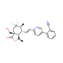 C[C@H]1[C@H](/C=C/c2ccc(-c3ccccc3C#N)cn2)[C@H]2[C@@H](C)OC(=O)[C@]2(CO)CC1(F)F ZINC001772600359