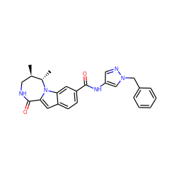 C[C@H]1[C@H](C)CNC(=O)c2cc3ccc(C(=O)Nc4cnn(Cc5ccccc5)c4)cc3n21 ZINC000117690402