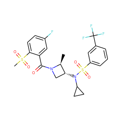 C[C@H]1[C@H](N(C2CC2)S(=O)(=O)c2cccc(C(F)(F)F)c2)CN1C(=O)c1cc(F)ccc1S(C)(=O)=O ZINC000103251102