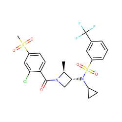 C[C@H]1[C@H](N(C2CC2)S(=O)(=O)c2cccc(C(F)(F)F)c2)CN1C(=O)c1ccc(S(C)(=O)=O)cc1Cl ZINC000103251117