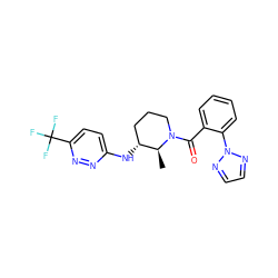 C[C@H]1[C@H](Nc2ccc(C(F)(F)F)nn2)CCCN1C(=O)c1ccccc1-n1nccn1 ZINC000218464965