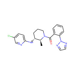 C[C@H]1[C@H](Nc2ccc(Cl)cn2)CCCN1C(=O)c1ccccc1-n1nccn1 ZINC000218453170