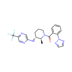 C[C@H]1[C@H](Nc2cnc(C(F)(F)F)cn2)CCCN1C(=O)c1ccccc1-n1nccn1 ZINC000225823057