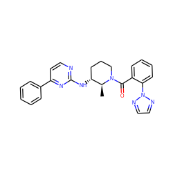 C[C@H]1[C@H](Nc2nccc(-c3ccccc3)n2)CCCN1C(=O)c1ccccc1-n1nccn1 ZINC000220737638