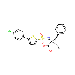 C[C@H]1[C@H](c2ccccc2)[C@]1(NS(=O)(=O)c1ccc(-c2ccc(Cl)cc2)s1)C(=O)O ZINC000049051802