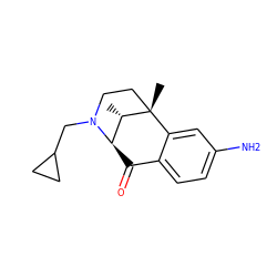 C[C@H]1[C@H]2C(=O)c3ccc(N)cc3[C@@]1(C)CCN2CC1CC1 ZINC000100935551