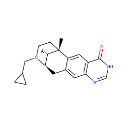 C[C@H]1[C@H]2Cc3cc4nc[nH]c(=O)c4cc3[C@@]1(C)CCN2CC1CC1 ZINC000101199807