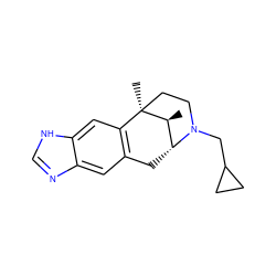 C[C@H]1[C@H]2Cc3cc4nc[nH]c4cc3[C@@]1(C)CCN2CC1CC1 ZINC000101229984