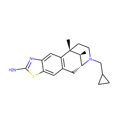 C[C@H]1[C@H]2Cc3cc4sc(N)nc4cc3[C@]1(C)CCN2CC1CC1 ZINC000013560068