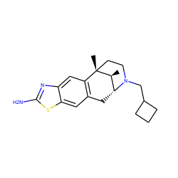 C[C@H]1[C@H]2Cc3cc4sc(N)nc4cc3[C@]1(C)CCN2CC1CCC1 ZINC000013560069