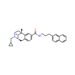 C[C@H]1[C@H]2Cc3ccc(C(=O)NCCCc4ccc5ccccc5c4)cc3[C@@]1(C)CCN2CC1CC1 ZINC000101154306