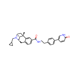 C[C@H]1[C@H]2Cc3ccc(C(=O)NCCc4ccc(-c5ccc(=O)[nH]c5)cc4)cc3[C@@]1(C)CCN2CC1CC1 ZINC001772617008