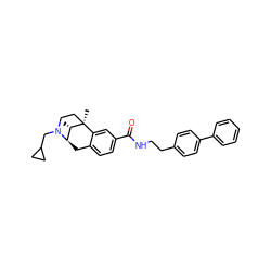 C[C@H]1[C@H]2Cc3ccc(C(=O)NCCc4ccc(-c5ccccc5)cc4)cc3[C@]1(C)CCN2CC1CC1 ZINC000035034162