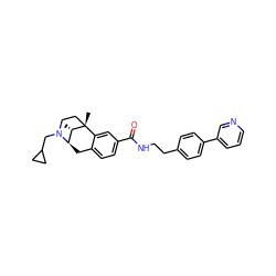 C[C@H]1[C@H]2Cc3ccc(C(=O)NCCc4ccc(-c5cccnc5)cc4)cc3[C@@]1(C)CCN2CC1CC1 ZINC000101672205