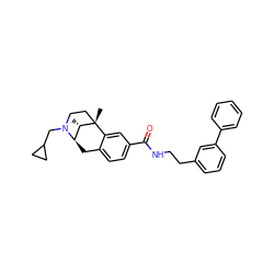 C[C@H]1[C@H]2Cc3ccc(C(=O)NCCc4cccc(-c5ccccc5)c4)cc3[C@@]1(C)CCN2CC1CC1 ZINC000101154312