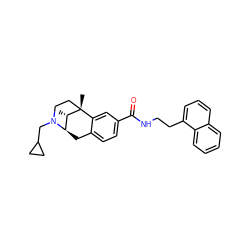 C[C@H]1[C@H]2Cc3ccc(C(=O)NCCc4cccc5ccccc45)cc3[C@@]1(C)CCN2CC1CC1 ZINC000101127271