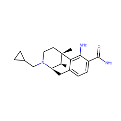 C[C@H]1[C@H]2Cc3ccc(C(N)=O)c(N)c3[C@@]1(C)CCN2CC1CC1 ZINC000101198862