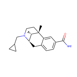 C[C@H]1[C@H]2Cc3ccc(C(N)=O)cc3[C@@]1(C)CCN2CC1CC1 ZINC000100810164