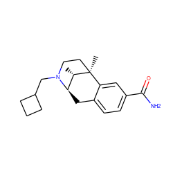 C[C@H]1[C@H]2Cc3ccc(C(N)=O)cc3[C@]1(C)CCN2CC1CCC1 ZINC000223053949