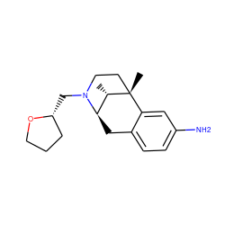 C[C@H]1[C@H]2Cc3ccc(N)cc3[C@@]1(C)CCN2C[C@@H]1CCCO1 ZINC000100935596