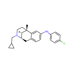 C[C@H]1[C@H]2Cc3ccc(Nc4ccc(Cl)cc4)cc3[C@@]1(C)CCN2CC1CC1 ZINC000100935505