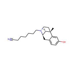 C[C@H]1[C@H]2Cc3ccc(O)cc3[C@@]1(C)CCN2CCCCCCC#N ZINC000100871181