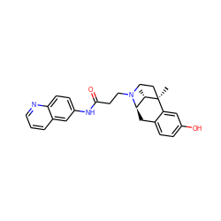 C[C@H]1[C@H]2Cc3ccc(O)cc3[C@]1(C)CCN2CCC(=O)Nc1ccc2ncccc2c1 ZINC000653841647