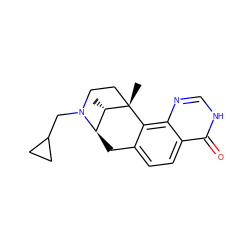 C[C@H]1[C@H]2Cc3ccc4c(=O)[nH]cnc4c3[C@@]1(C)CCN2CC1CC1 ZINC000101199816