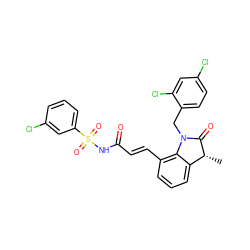 C[C@H]1C(=O)N(Cc2ccc(Cl)cc2Cl)c2c(/C=C/C(=O)NS(=O)(=O)c3cccc(Cl)c3)cccc21 ZINC000049781418