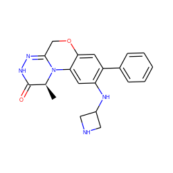 C[C@H]1C(=O)NN=C2COc3cc(-c4ccccc4)c(NC4CNC4)cc3N21 ZINC000145667045