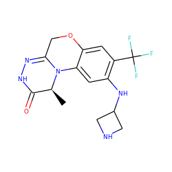 C[C@H]1C(=O)NN=C2COc3cc(C(F)(F)F)c(NC4CNC4)cc3N21 ZINC000145597845