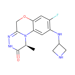 C[C@H]1C(=O)NN=C2COc3cc(F)c(NC4CNC4)cc3N21 ZINC000145743214