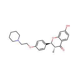 C[C@H]1C(=O)c2ccc(O)cc2O[C@@H]1c1ccc(OCCN2CCCCC2)cc1 ZINC000012353835