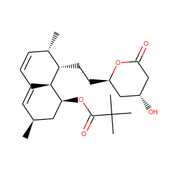 C[C@H]1C=C2C=C[C@H](C)[C@H](CC[C@@H]3C[C@@H](O)CC(=O)O3)[C@H]2[C@@H](OC(=O)C(C)(C)C)C1 ZINC000027986806