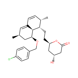 C[C@H]1C=C2C=C[C@H](C)[C@H](CC[C@@H]3C[C@@H](O)CC(=O)O3)[C@H]2[C@@H](OCc2ccc(Cl)cc2)C1 ZINC000013823438