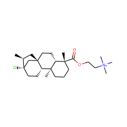 C[C@H]1C[C@@]23CC[C@H]4[C@@](C)(CCC[C@@]4(C)C(=O)OCC[N+](C)(C)C)[C@@H]2CC[C@]1(Cl)C3 ZINC000169329610