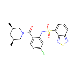 C[C@H]1C[C@@H](C)CN(C(=O)c2ccc(Cl)cc2NS(=O)(=O)c2cccc3nsnc23)C1 ZINC000035065186