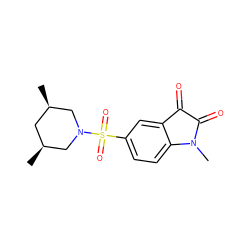 C[C@H]1C[C@@H](C)CN(S(=O)(=O)c2ccc3c(c2)C(=O)C(=O)N3C)C1 ZINC000103229724