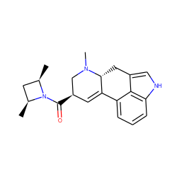 C[C@H]1C[C@@H](C)N1C(=O)[C@@H]1C=C2c3cccc4[nH]cc(c34)C[C@H]2N(C)C1 ZINC000013491358