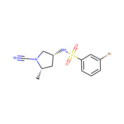 C[C@H]1C[C@@H](NS(=O)(=O)c2cccc(Br)c2)CN1C#N ZINC000059047693