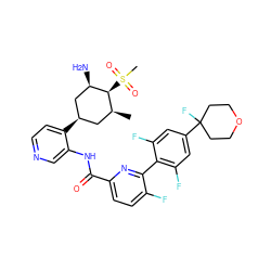 C[C@H]1C[C@@H](c2ccncc2NC(=O)c2ccc(F)c(-c3c(F)cc(C4(F)CCOCC4)cc3F)n2)C[C@@H](N)[C@H]1S(C)(=O)=O ZINC000149316103