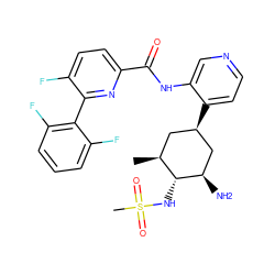 C[C@H]1C[C@@H](c2ccncc2NC(=O)c2ccc(F)c(-c3c(F)cccc3F)n2)C[C@@H](N)[C@@H]1NS(C)(=O)=O ZINC000149182122