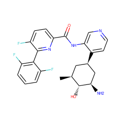 C[C@H]1C[C@@H](c2ccncc2NC(=O)c2ccc(F)c(-c3c(F)cccc3F)n2)C[C@@H](N)[C@@H]1O ZINC000140137529