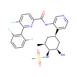 C[C@H]1C[C@@H](c2ccncc2NC(=O)c2ccc(F)c(-c3c(F)cccc3F)n2)C[C@@H](N)[C@H]1NS(C)(=O)=O ZINC000149245980