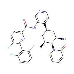 C[C@H]1C[C@@H](c2ccncc2NC(=O)c2ccc(F)c(-c3c(F)cccc3F)n2)C[C@@H](N)[C@H]1n1ccccc1=O ZINC000261152126